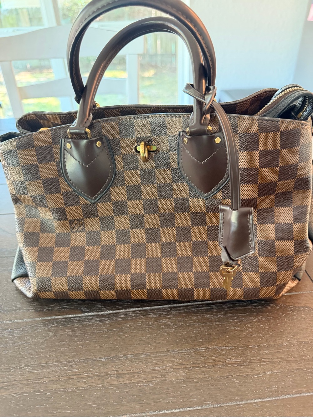 Louis Vuitton Normandy Handbag Damier and Leather satchel